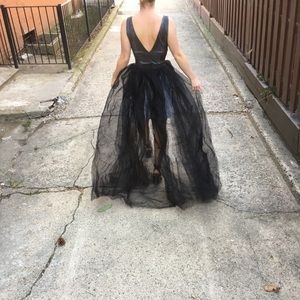 Handmade Black Tulle Skirt Adjustable Waist Train